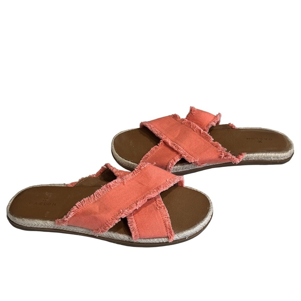 Caslon Slides Crisscross Coral Size 8.5 M Open Toe Paxton Espadrille Sandals